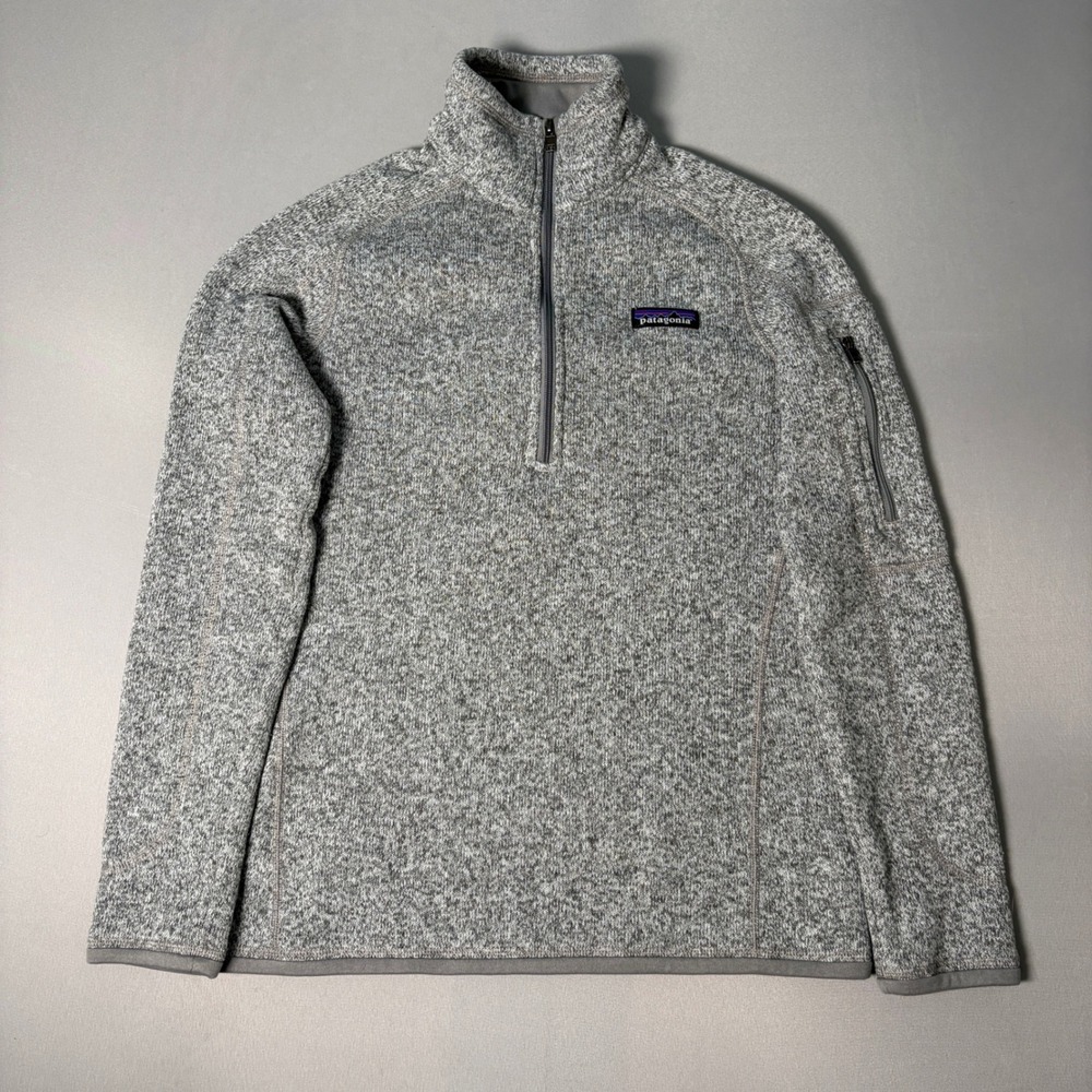 Patagonia Better Sweater 1/4 Zip Pullover Grey Heather Fleece Womens XS